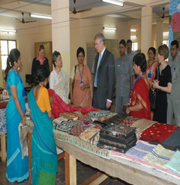 HRH taking a round of Nijoloy's vocational activities